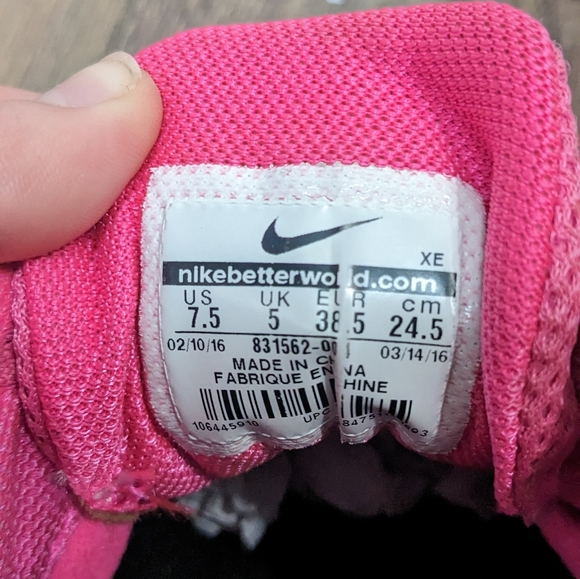 Nike Zoom Winflo 3 running training sneakers GUC black pink 7.5 - Picture 2 of 6